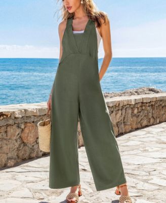 Women's V-Neck Overall Jumpsuit