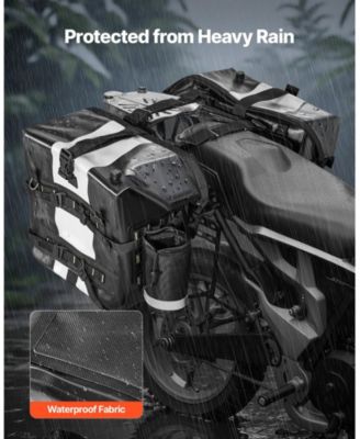 56L Motorcycle Saddlebag Set (28L x2), Waterproof Fabric Side Saddle Bags with Detachable Inner Bag, Black