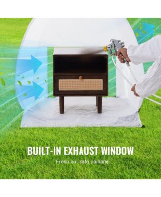 Pop-Up Spray Paint Shelter, 40 x 35 x 40 in Portable Spray Paint Tent with Built-In Floor, Exhaust Window, Storage Bag