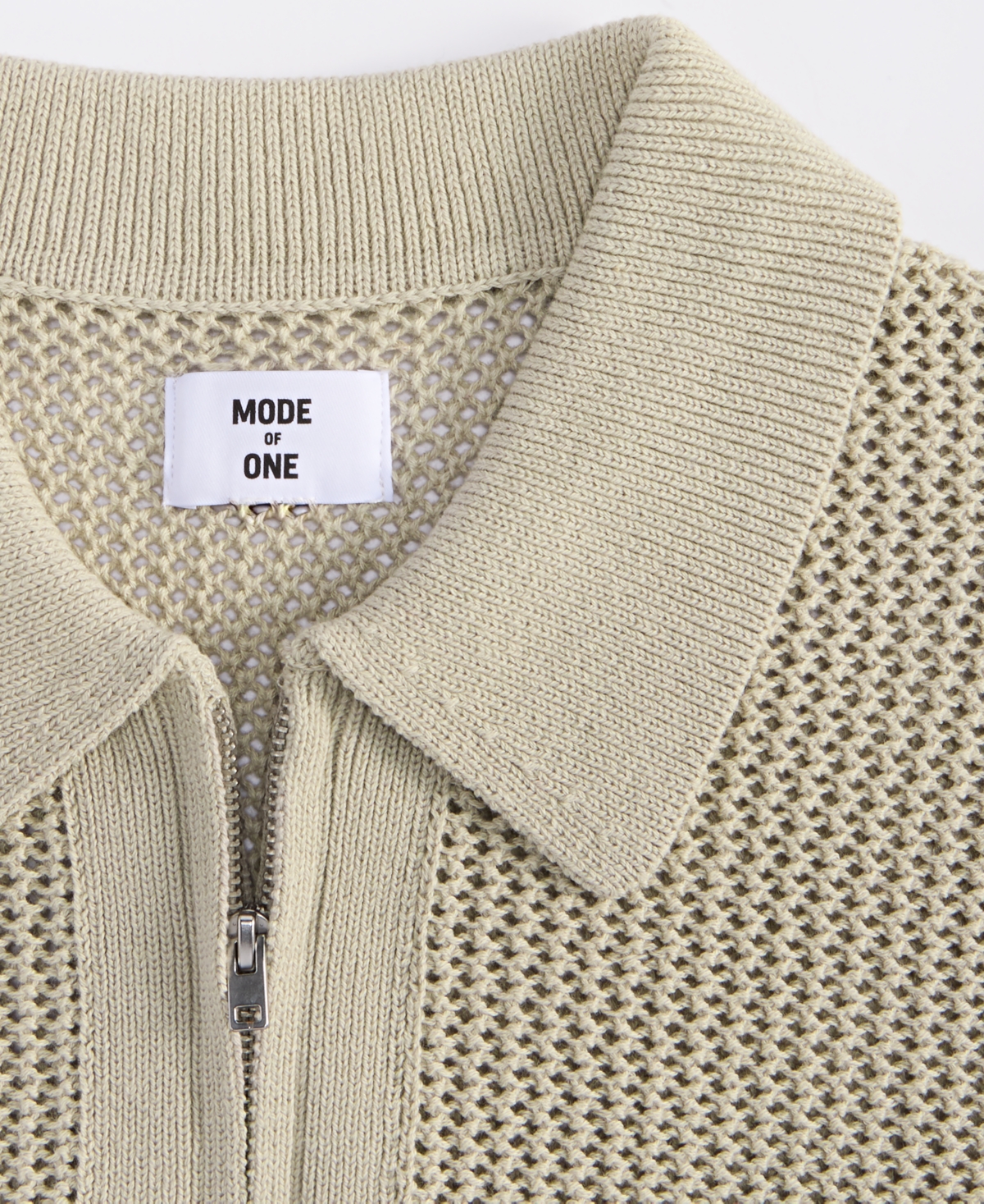 Mode of One Men's Relaxed-Fit Short-Sleeve Zipper Sweater Polo Shirt, Macy's Exclusive