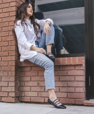 Women's Darlin Multi Strap Mary Jane Square Toe Flats