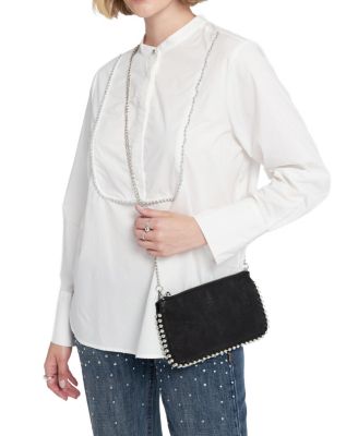 Silver Trimmed Wallet On Chain Clutches Bag