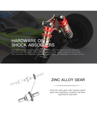 1:14 Scale 37 MPH High-Speed RC Car, 4WD Off-Road Monster Truck with 2.4GHz Remote & LED Lights