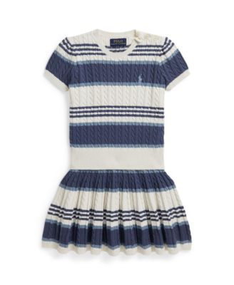 Girls' 2T-6X Striped Cable Sweater and Skirt, 2-Piece Set