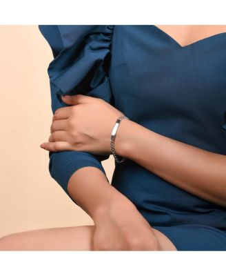 Identification ID Bracelet 5MM Cuban Curb Chain Link .925 Sterling Silver 7.5 inch