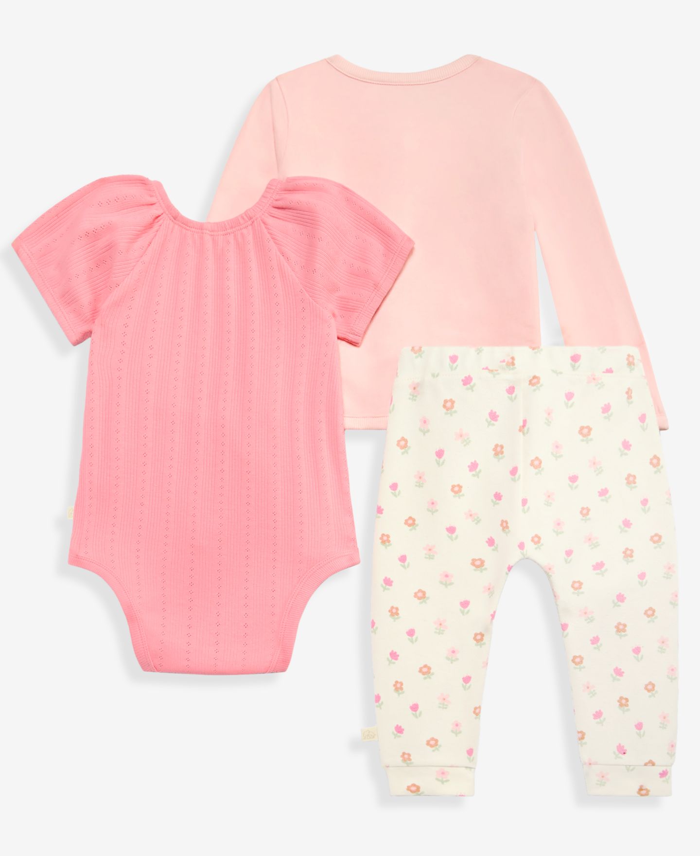 Комплекты First Impressions Cardigan, Bodysuit and Pants, 3-Piece Set для девочек-малышей, цвет: Розовый — фото 3