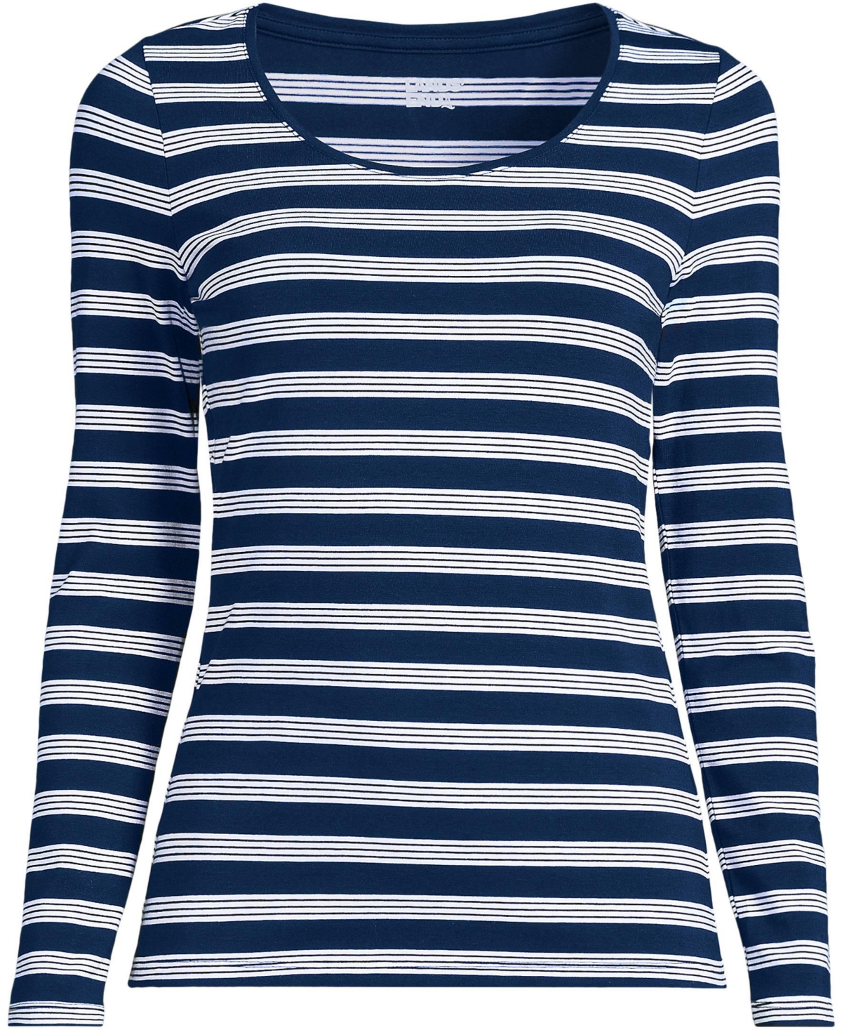 Lands' End Plus Lightweight Jersey Skimming Long Sleeve Scoop Neck T-shirt