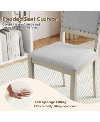 Farmhouse Dining Chair Fabric Upholstered Kitchen Chairs for Dining Room