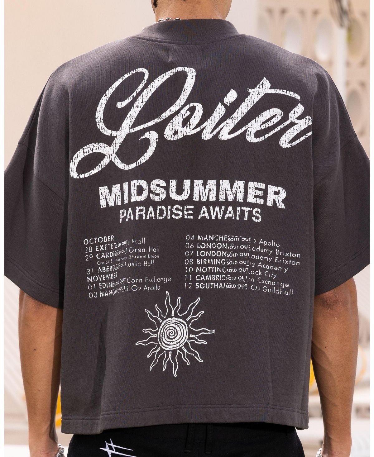 Loiter Men's Palm Spring Box T-Shirt Charcoal