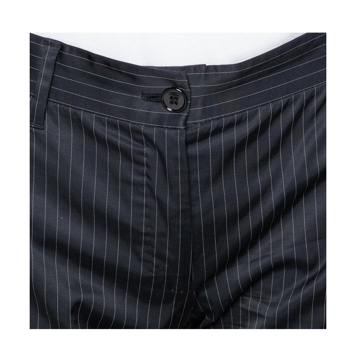 Pre-Owned Dolce & Gabbana Women's Black Pinstriped Cotton Tailored Pants
