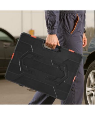 163-Piece Socket Tool Set, 1/4" 3/8" 1/2" Drive SAE & Metric, Deep & Standard, Chrome-Plated CR-V Steel