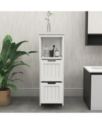 Bathroom Floor Cabinet with 2 Drawers & 1 Shelf, Freestanding Wood Storage Organizer