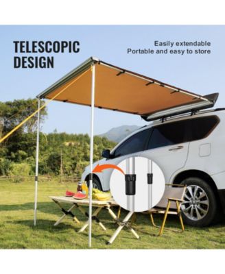 Car Side Awning, 6.6' x 8.2' Shade Coverage Vehicle Awning, PU3000mm UV50+ Retractable Awning with Storage Bag, Height Adjustable