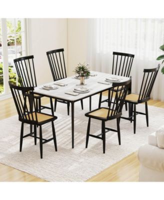 Dining Chairs with PE Rattan Seats for Dining Room, Kitchen, Restaurant