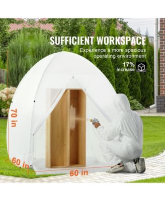 Pop-Up Spray Paint Shelter, 60 x 60 x 70 in Portable Spray Paint Tent with Built-In Floor, Exhaust Window, Storage Bag