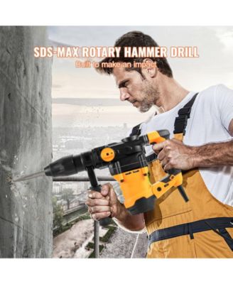 1-9/16" SDS-Max Rotary Hammer Drill, 13 Amp Corded, Variable Speed, Vibration Control, Safety Clutch, Demolition Hammer