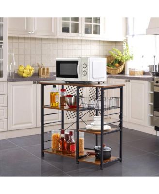 35.5x15.5x33 inches Industrial Rustic Kitchen Baker's Rack Rustic Brown