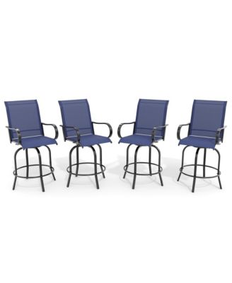 Outdoor Swivel Bar Stools Set of 4, Patio Swivel Bar Stools Chair