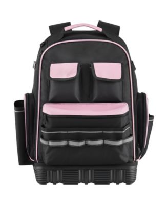 Tool Backpack, 56 Pockets, Heavy-Duty Jobsite Backpack w/ Laptop Compartment & Molded Base, Tradesmen Bag