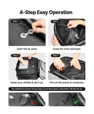 65L Expandable Vacuum Seal Compression Travel Backpack with Pump, TSA-Approved Lock, Water-Resistant Carry-On Luggage, Gray