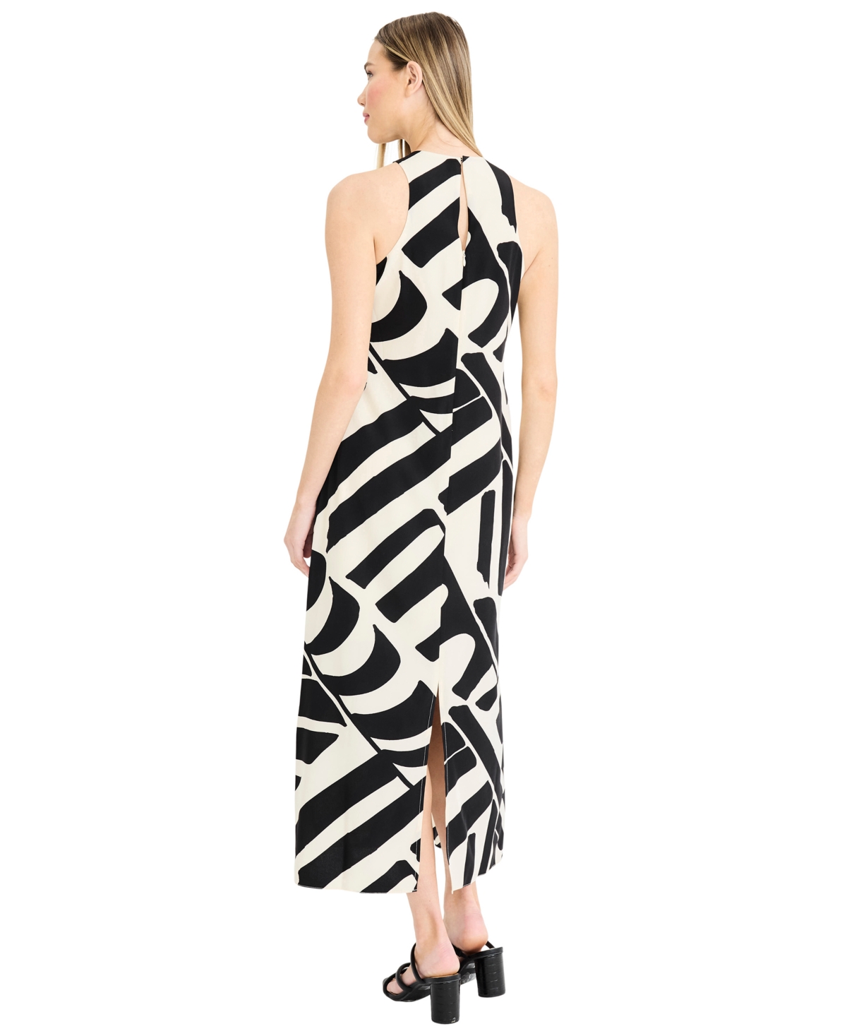 Donna Morgan Women's Printed Halter Neck Midi Dress