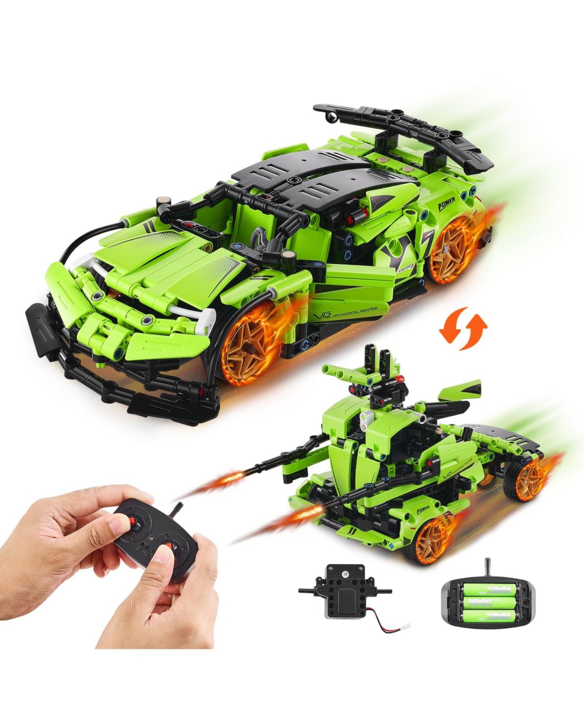 Hongge Stem Robot and Car Building Kit with Remote Control and Programming Features