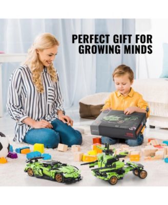 STEM Robot and Car Building Kit with Remote Control and Programming Features