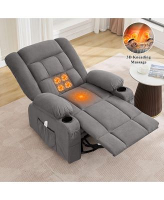 Massage Rocker Recliner Chair with 4-Point 3D Kneading Massage and Heat for Elderly