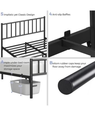 Full Size Metal Unadorned silhouette and sleek metallic finish  Bed Frame