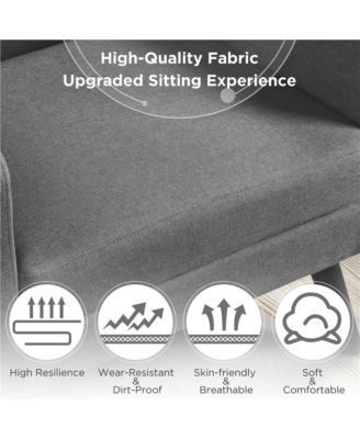 One Pack  Tufted Accent Chair Mid Century Modern Fabric Arm Chair