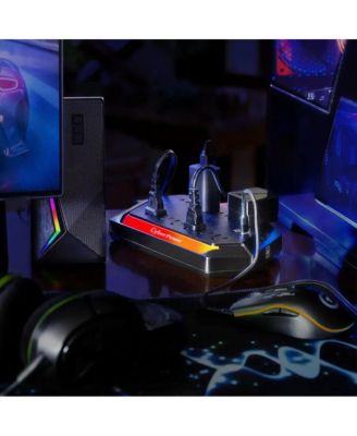 10-Outlet RGB Surge Strip with USB-C and USB Ports for Home Entertainment Power Protection