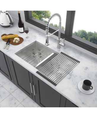 32x18x9inch Undermount Double Bowl Kitchen Sink 16 Gauge Stainless Steel 50 and 50 Split
