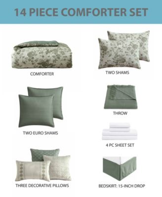 Guthrie Floral 14-Pc. Comforter Set, King