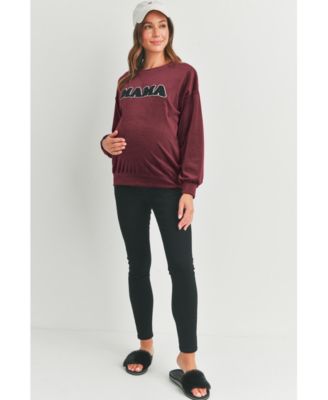Women's Velvet Mama Crewneck Maternity Sweatshirt