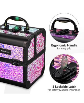 Makeup Train Case Kit with Cube Case Cosmetic Organizer Mermaid Pink