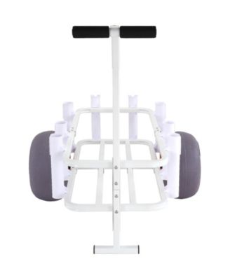 Beach Fishing Cart, 300 lbs Capacity, Aluminum Pier Wagon with Two 13" PU Balloon Tires and 8 Rod Holders