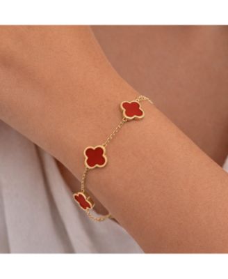 Carnelian Flower Station Bracelet