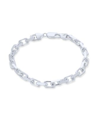 Solid Heavy .925 Sterling Silver Forzata Nautical Anchor Chain Link Bracelet Made In Italy 8.5 Inch