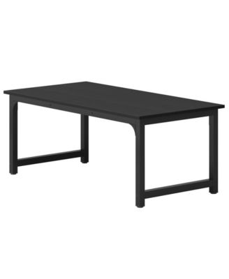63-Inch Dining Table for 4-6, Industrial Rectangular Kitchen Table, Modern Wooden Dinner Tables with Sturdy Metal Legs