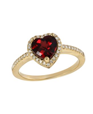 Garnet (1-1/2 ct. t.w.) & Diamond (1/6 ct. t.w.) Ring in 14k Yellow Gold