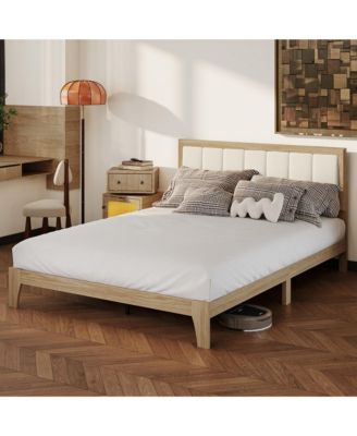 Queen Bed Frame with Headboard, Platform Bed Frame Charcoal