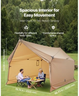 2-Person Cabin Hot Tent, 4-Season Waterproof Winter Tent with Stove Jack, Vents, Lightweight Portable Shelter