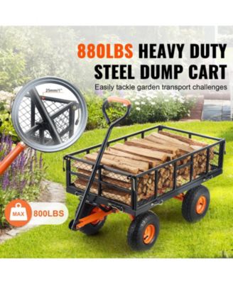 Garden Dump Cart, Dual-Function Handle, lb Load Capacity