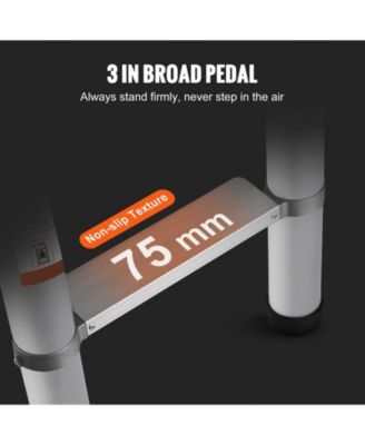 15 ft Telescoping Ladder, Aluminum Multi-Button Retraction Extension Ladder, 400 lb Capacity, Non-Slip Feet, ANSI Listed