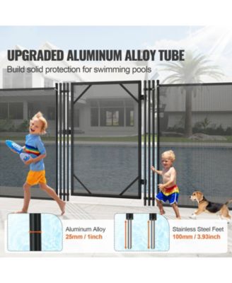 Pool Fence Gate, 4 ft x 2.5 ft Removable Inground Pool Gate Kit, Easy DIY Install, Child & Pet Safety Fence Gate with Stainless Latch