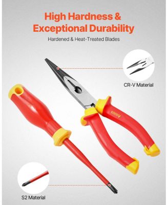 50-Piece Insulated Screwdriver Set, 1000V Electrician Tool Kit with Magnetic Tips, T-Handle Hex Wrench & Voltage Tester