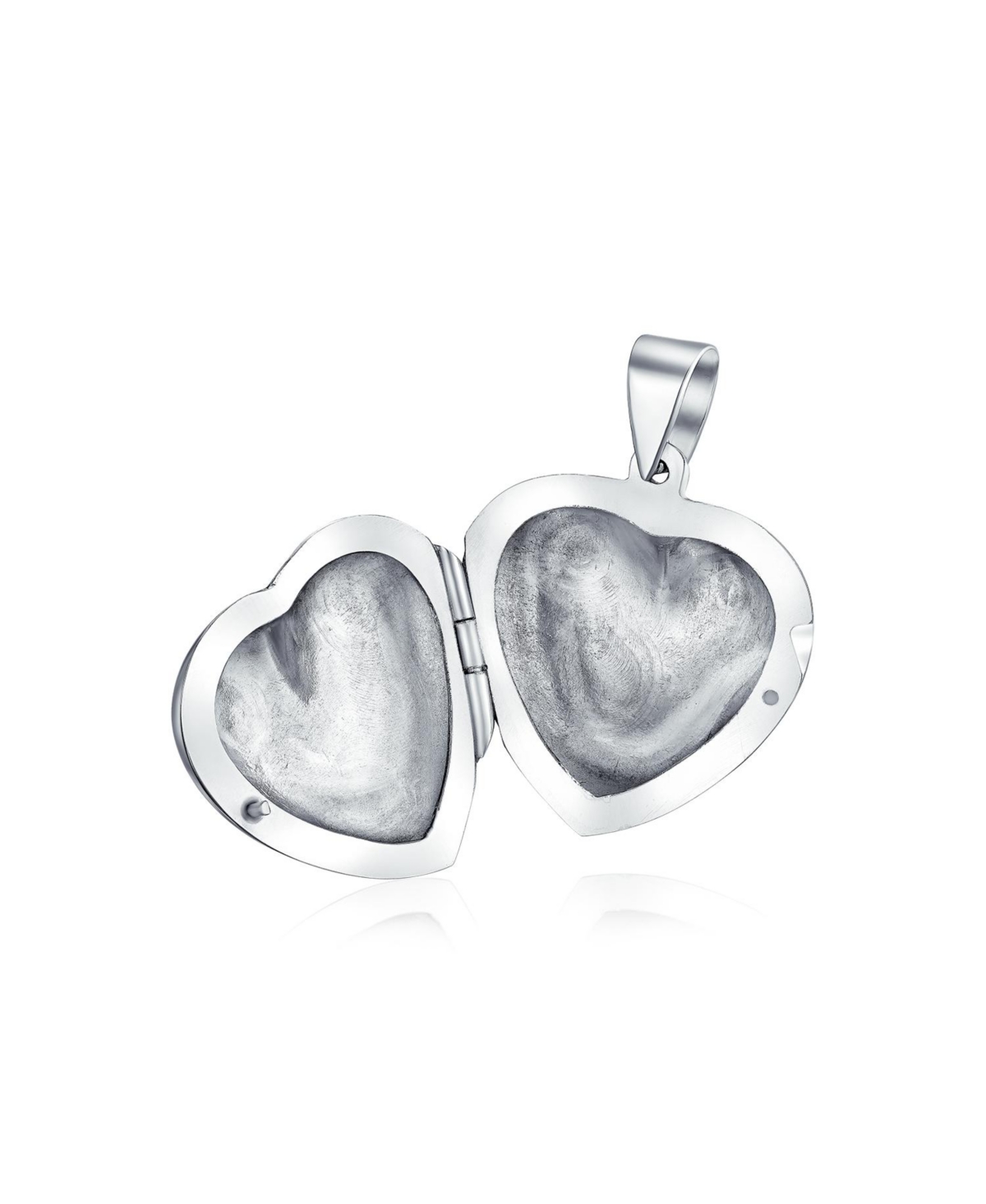 Bling Jewelry Keepsake Leaf Design Heart Locket Necklace Pendant .925 Silver