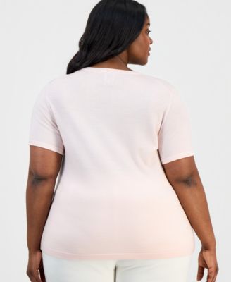 Plus Size Luxe Merino Wool T-Shirt Sweater