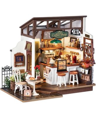 Coffee Miniature House Kit, DIY Miniature Dollhouse Gifts, Mayberry Street Miniatures, Wooden Adults Crafts, Mini Model Kits Festival Gift
