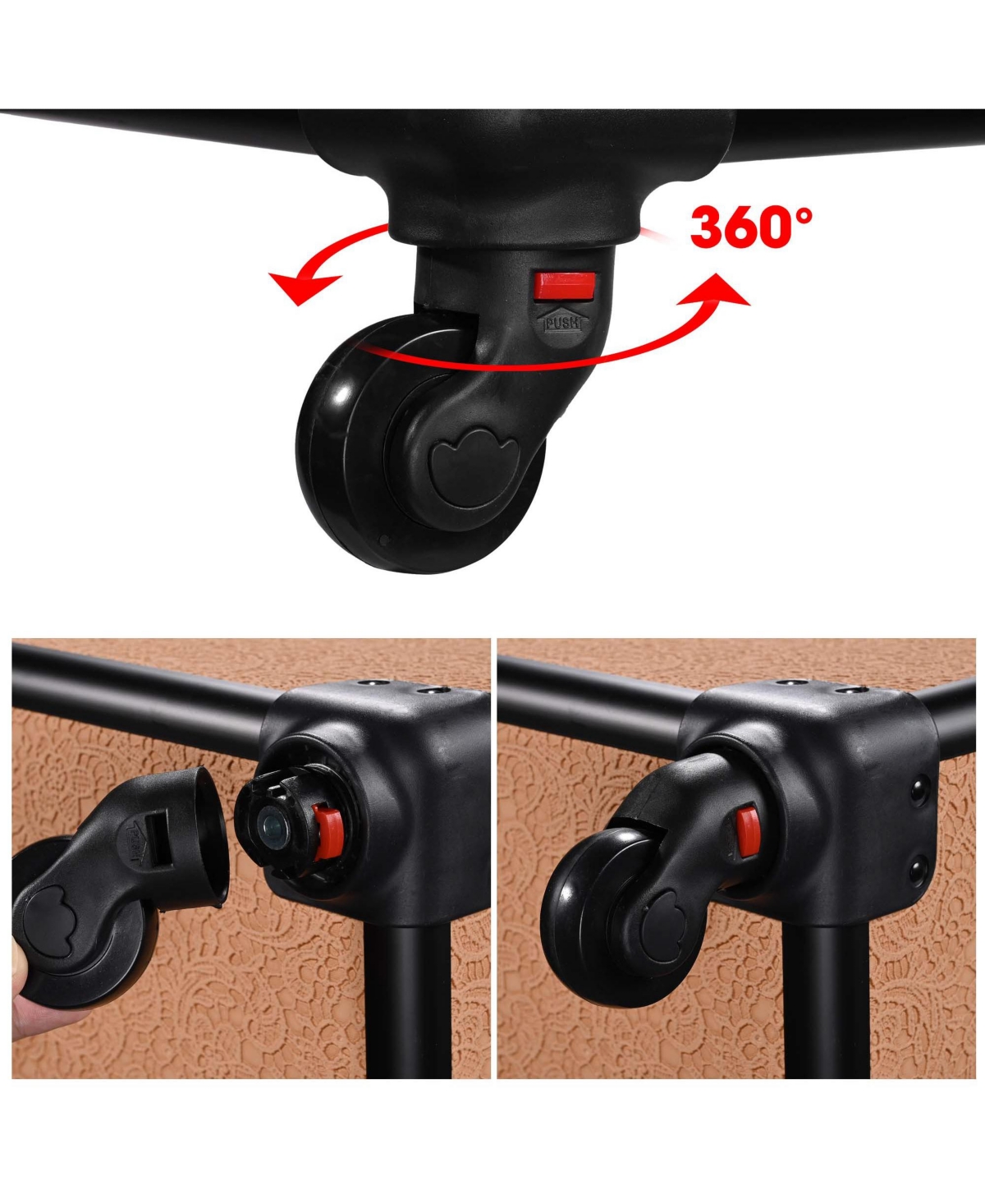 Byootique Makeup Train Case Trolley w/ Cube Case Cosmetic Organizer Orange